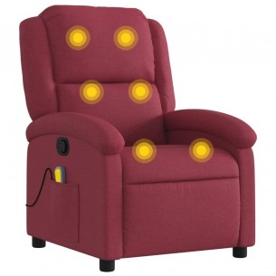 Fauteuil de massage inclinable Rouge bordeaux Tissu
