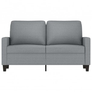 Canapé à 2 places Gris clair 120 cm Tissu