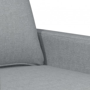 Canapé à 2 places Gris clair 120 cm Tissu