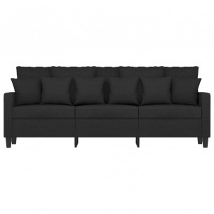 Canapé à 3 places Noir 180 cm Tissu