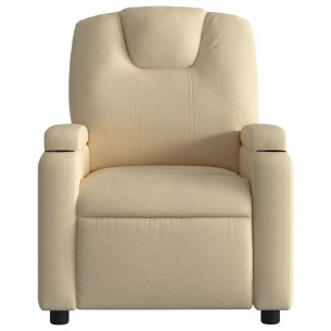 Fauteuil de massage inclinable Crème Tissu