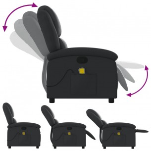Fauteuil de massage inclinable noir cuir véritable