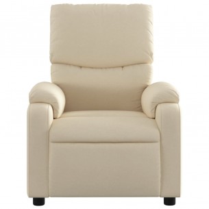 Fauteuil de massage inclinable Crème Tissu