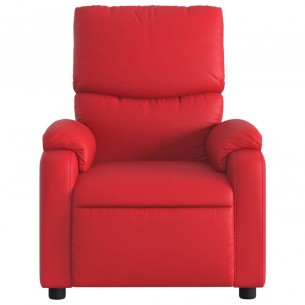 Fauteuil de massage inclinable rouge similicuir
