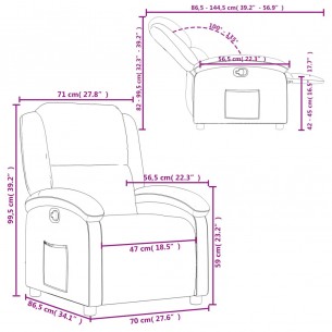 Fauteuil inclinable crème cuir véritable