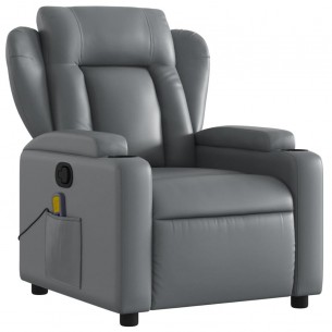 Fauteuil de massage inclinable Gris Similicuir