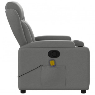 Fauteuil de massage inclinable Gris foncé Tissu