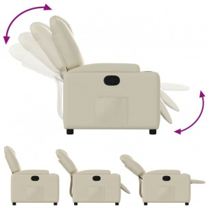Fauteuil inclinable Crème Similicuir