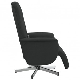 Fauteuil inclinable de massage avec repose-pieds noir tissu