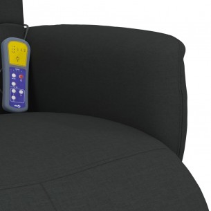 Fauteuil inclinable de massage avec repose-pieds noir tissu