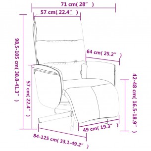 Fauteuil inclinable de massage avec repose-pieds noir tissu