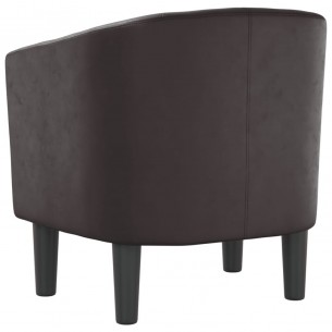 Fauteuil cabriolet marron similicuir