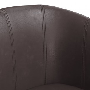 Fauteuil cabriolet marron similicuir