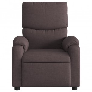 Fauteuil de massage inclinable Marron foncé Tissu