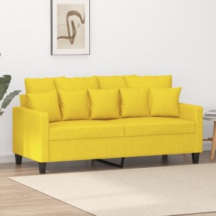 Canapé à 2 places Jaune clair 140 cm Tissu