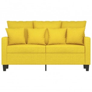 Canapé à 2 places Jaune clair 120 cm Tissu