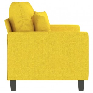 Canapé à 2 places Jaune clair 120 cm Tissu