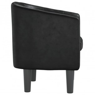 Fauteuil cabriolet noir similicuir