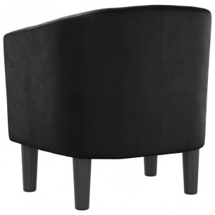 Fauteuil cabriolet noir similicuir