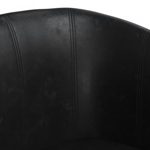 Fauteuil cabriolet noir similicuir