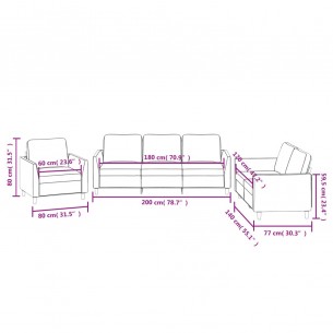 Ensemble de canapés 3 pcs avec coussins Noir Similicuir