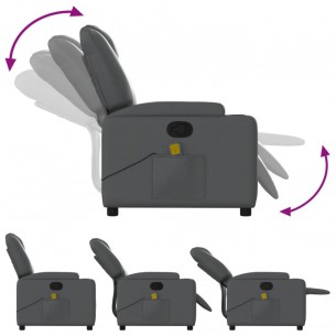 Fauteuil de massage inclinable Gris Similicuir