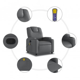 Fauteuil de massage inclinable Gris Similicuir