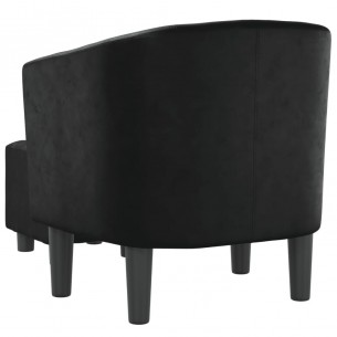 Fauteuil cabriolet avec repose-pied noir similicuir