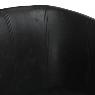 Fauteuil cabriolet avec repose-pied noir similicuir