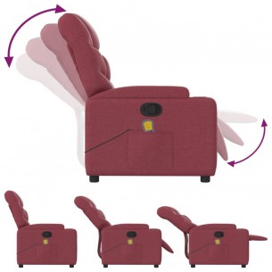 Fauteuil de massage inclinable Rouge bordeaux Tissu