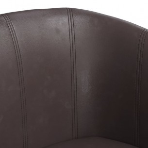 Fauteuil cabriolet avec repose-pied marron similicuir