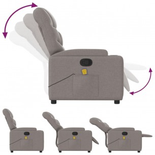 Fauteuil de massage inclinable Taupe Tissu