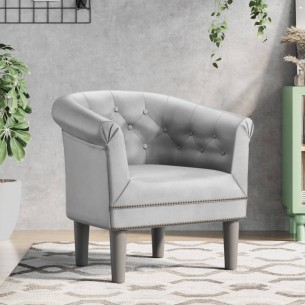 Fauteuil cabriolet argenté similicuir