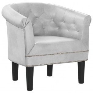 Fauteuil cabriolet argenté similicuir