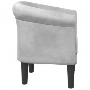 Fauteuil cabriolet argenté similicuir