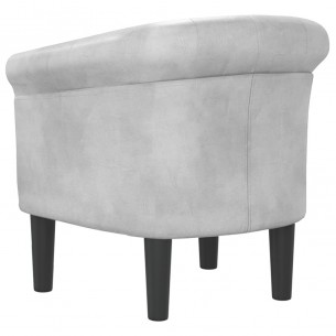 Fauteuil cabriolet argenté similicuir