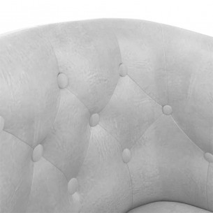 Fauteuil cabriolet argenté similicuir