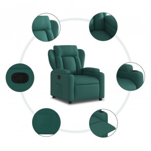 Fauteuil inclinable Vert foncé Tissu