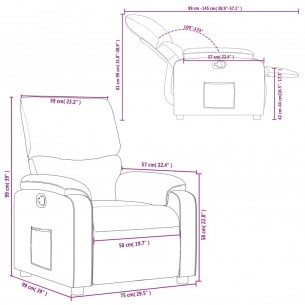 Fauteuil inclinable Noir Tissu