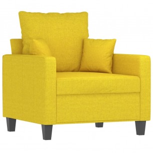 Ensemble de canapés 4 pcs avec coussins jaune clair tissu