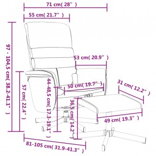 Fauteuil inclinable de massage avec repose-pied noir similicuir