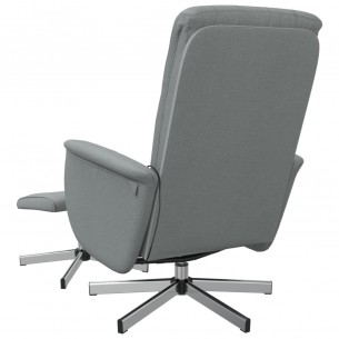 Fauteuil inclinable de massage et repose-pied gris clair tissu