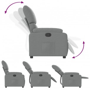 Fauteuil inclinable Gris clair Tissu