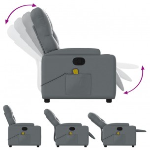 Fauteuil de massage inclinable Gris Similicuir