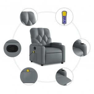 Fauteuil de massage inclinable Gris Similicuir