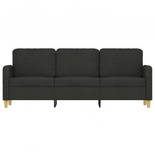 Canapé à 3 places Noir 180 cm Tissu