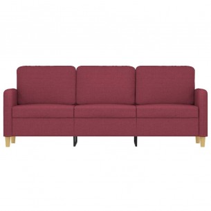 Canapé à 3 places Rouge bordeaux 180 cm Tissu