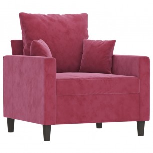 Fauteuil Rouge bordeaux 60 cm Velours