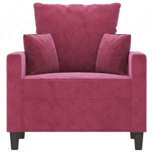 Fauteuil Rouge bordeaux 60 cm Velours