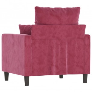 Fauteuil Rouge bordeaux 60 cm Velours